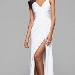 Faviana White Maxi Dress with Slit